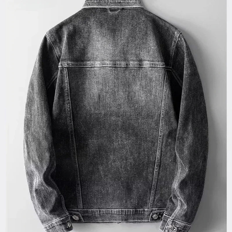 Damjacka Trendig Denim Med Knappstängning-3