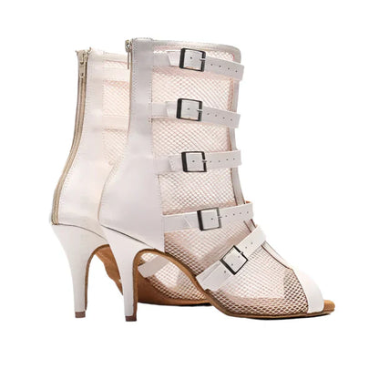 Dam Ankelstövlar Läder med Dragkedja Elegant Silhuett-3