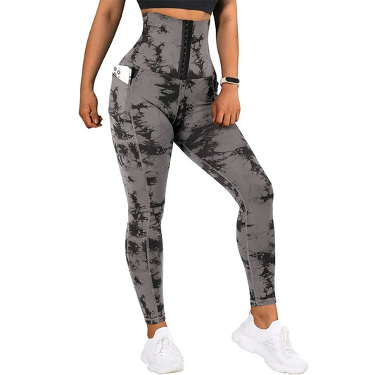 Dam Sport Leggings Hög Midja med Dragkedja Polyester Elastan 1