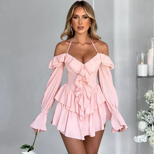 Dam Jumpsuit Monokrom Polyester Spandex Elegant Passform-1