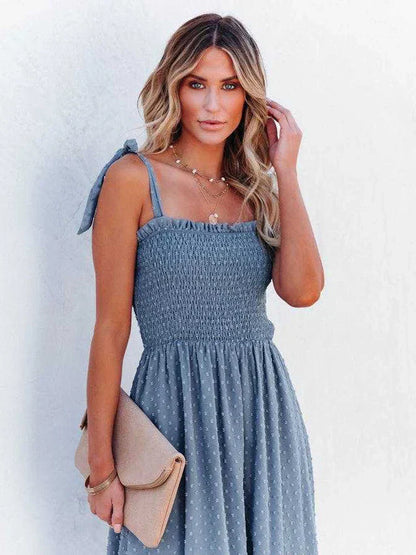 Maxiklänning Dam Bohemisk Stil Polyester Lång Klänning-4