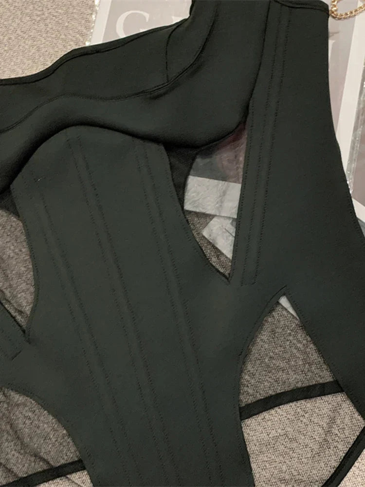 Dam Crop Top Enkel Design Polyester-6