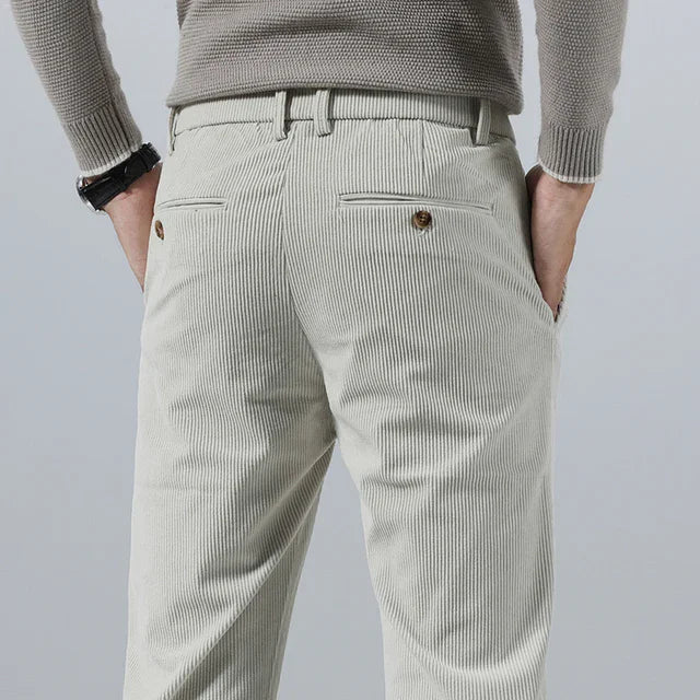 Herrbyxor Cordhose Mjuk Kvalitet Avslappnad Design-3