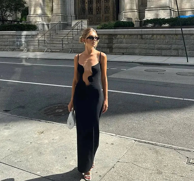 Fina Dam Klänningar V-ringning Lätt Material-1