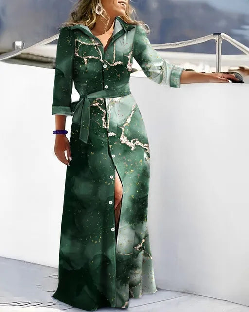 Variant image for Kvinnors Klänning Praktisk Bomull Elegant Silhuett-10