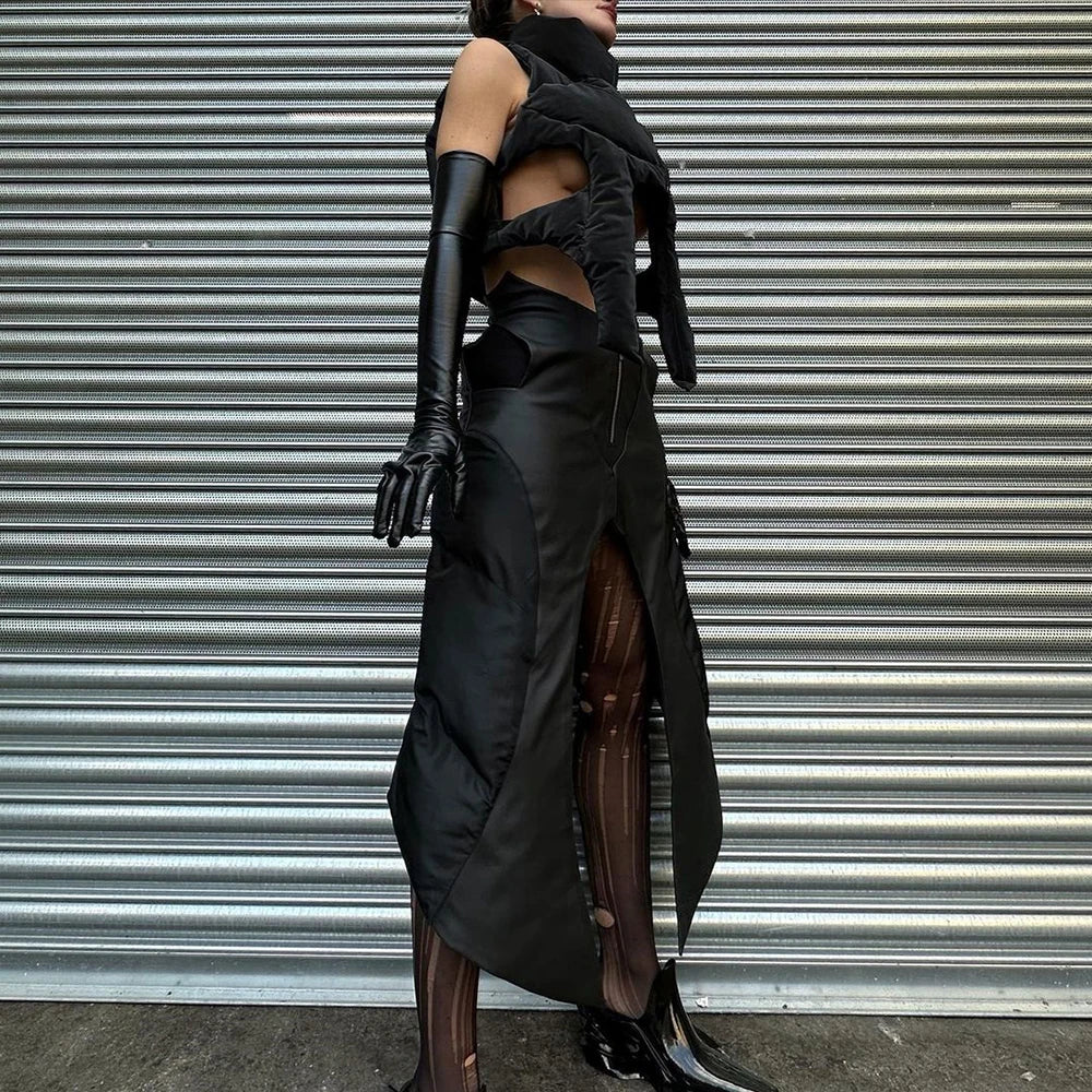 Dam Kortärmad Topp Hålmönster Bomull Nylon-2