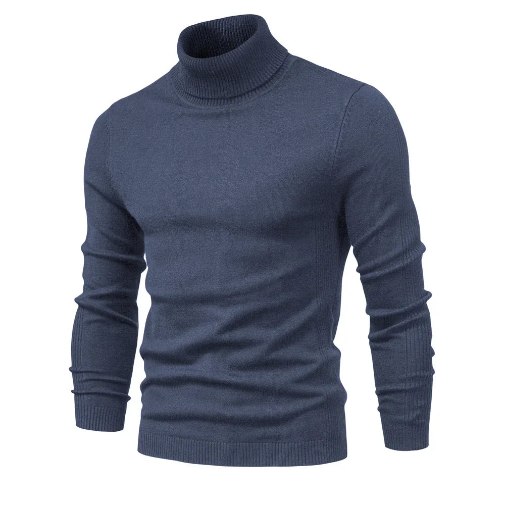Variant image for Mäns Turtleneck Tröja Figurnära Högkvalitativt Tyg-3