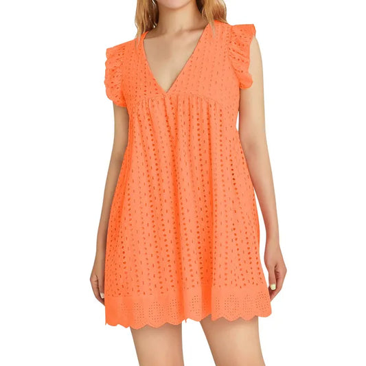 Kvinna Klänning Modern Bomull-1