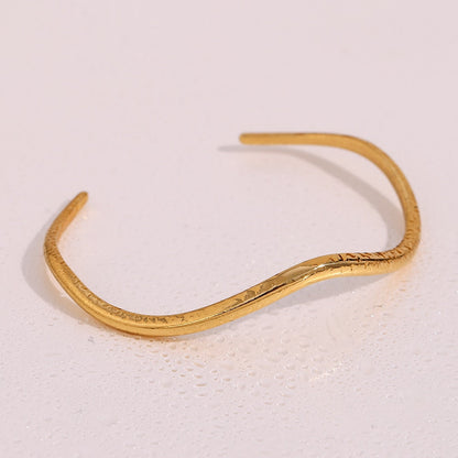 Kvinnors Armband Minimalistisk Vågform Rostfritt Stål Vattentålig 6