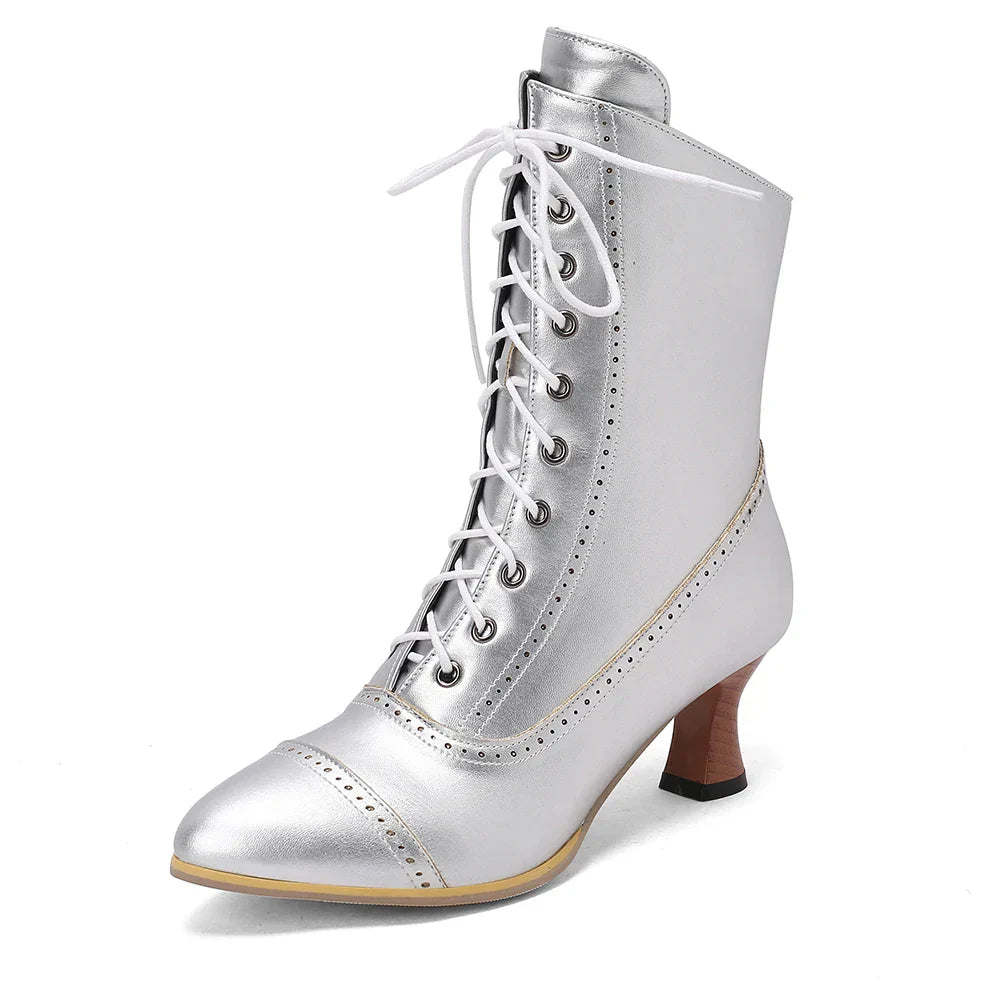 Variant image for Dam Midi Stövlar Korsad Design PU Med Kort Plysch Foder-14