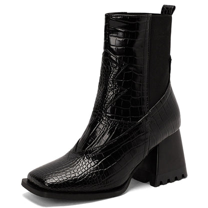 Variant image for Damstövlar Hög Klack PU-material Djurmönster Elegant Design-2