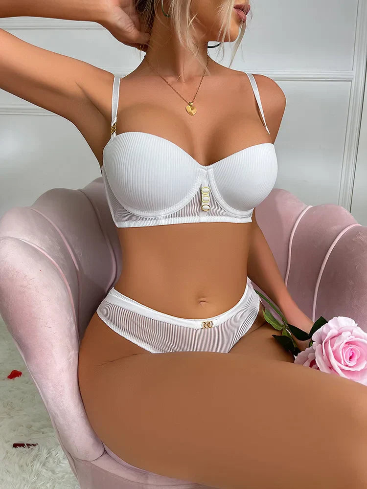 Dam BH-uppsättning Elegant Justerbara Bärar Mjuk Blandning-3