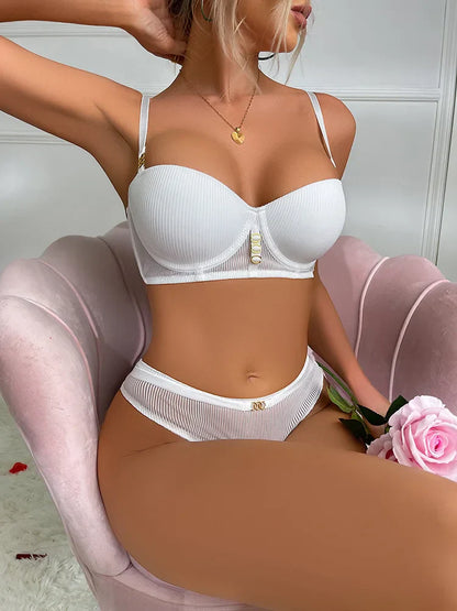 Dam BH-uppsättning Elegant Justerbara Bärar Mjuk Blandning-3