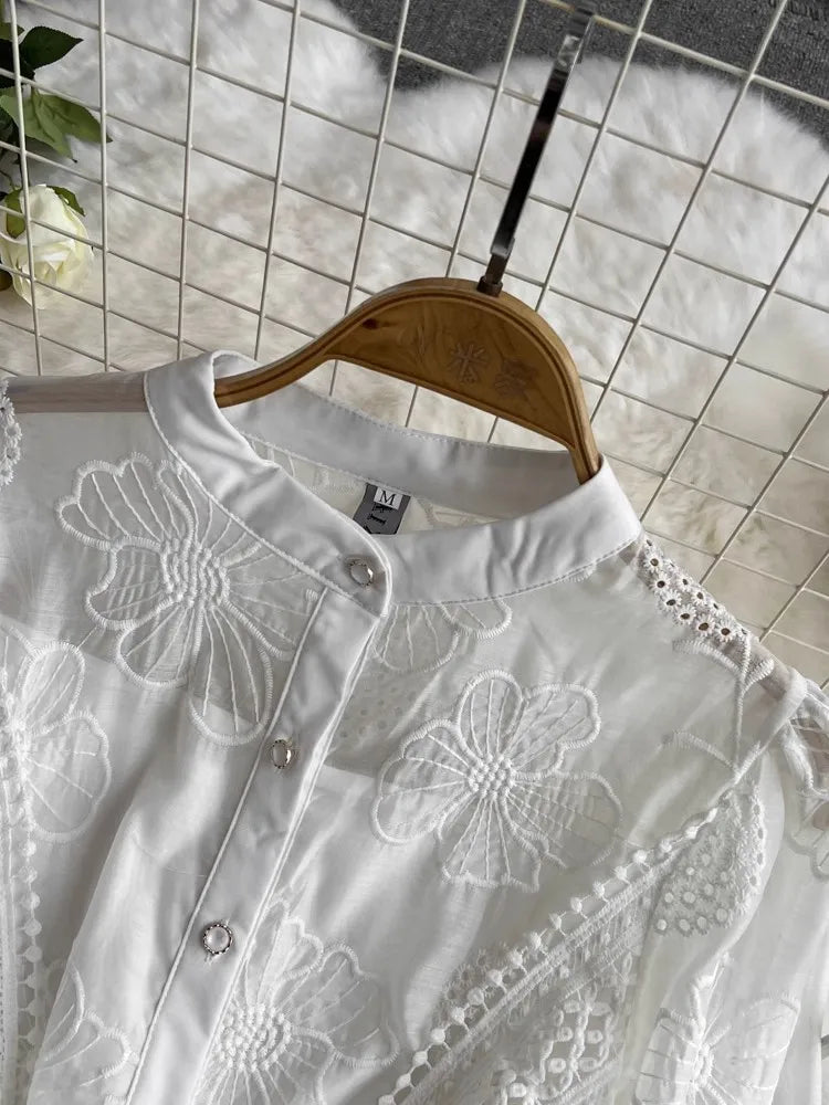 Dam Miniklänning Blommönster Spetsdetaljer Polyester A-Linjeformad-2