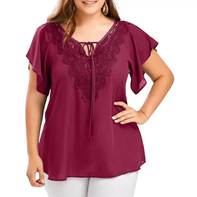 Vit Blus Dam Elegant Design Högkvalitativ Polyester-3
