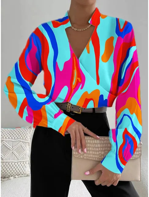 Dam Blus Bohemisk Stil 100% Bomull Luftig Passform 2