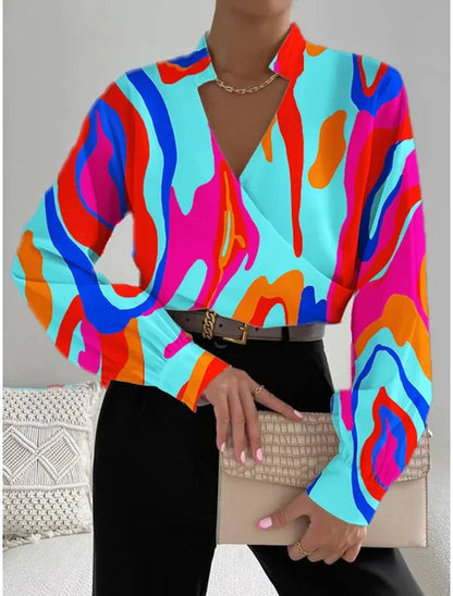 Dam Blus Bohemisk Stil 100% Bomull Luftig Passform 5