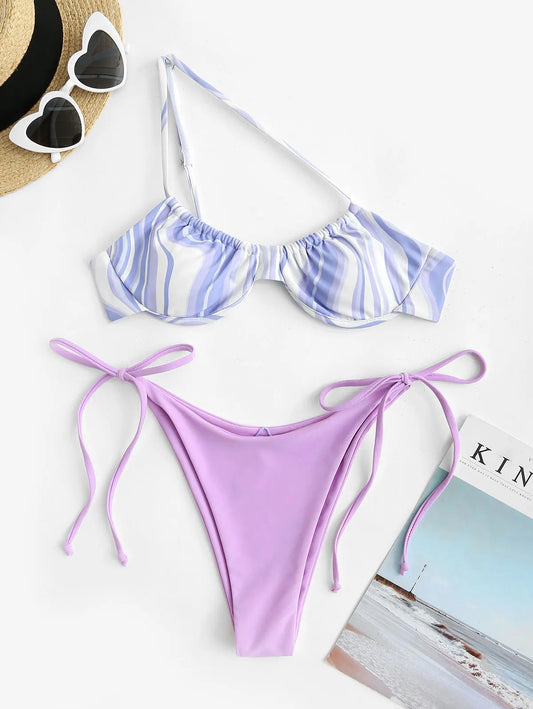 Dam Ankelklänning Swirltryck Bomull 1