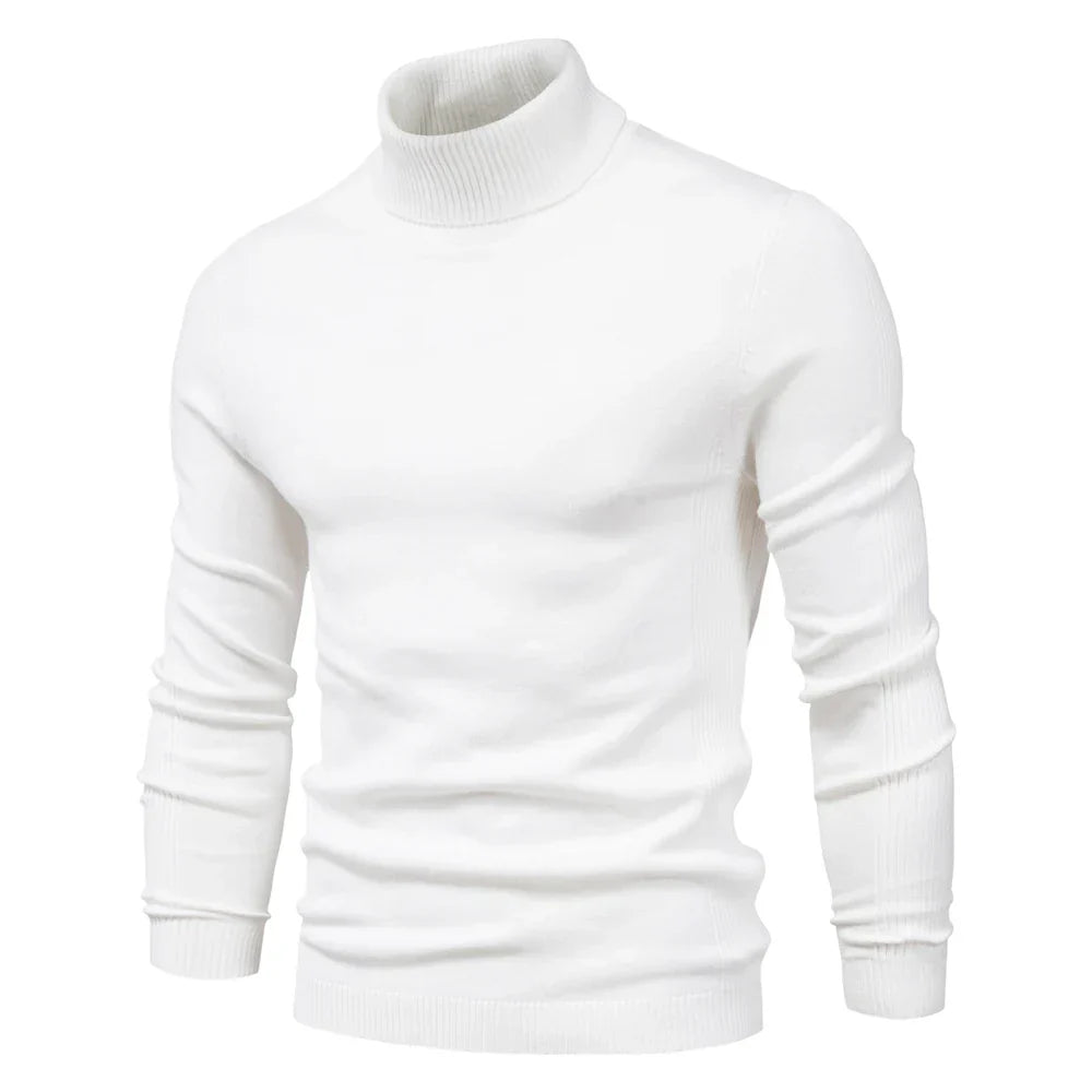 Mäns Turtleneck Tröja Figurnära Högkvalitativt Tyg-6
