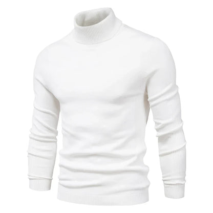 Mäns Turtleneck Tröja Figurnära Högkvalitativt Tyg-6