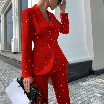 Dam Kappa och Byxor Set Elegant Hållbart Tyg-1
