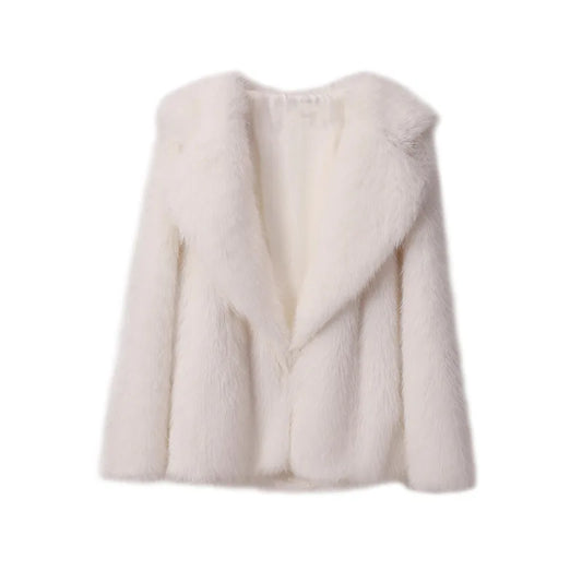 Dam Kappa Slim Figurbetonad Faux Päls-1