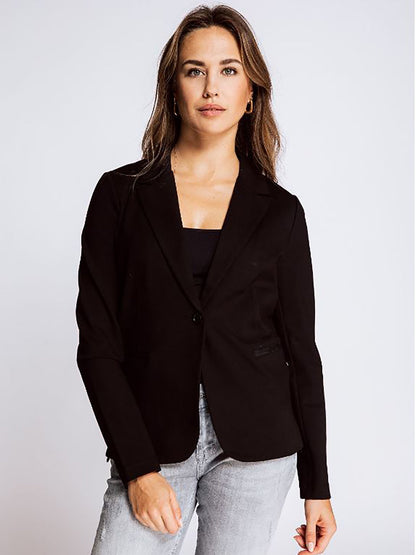 Dam Blazer Smal Passform Polyester med Reverskrage-1