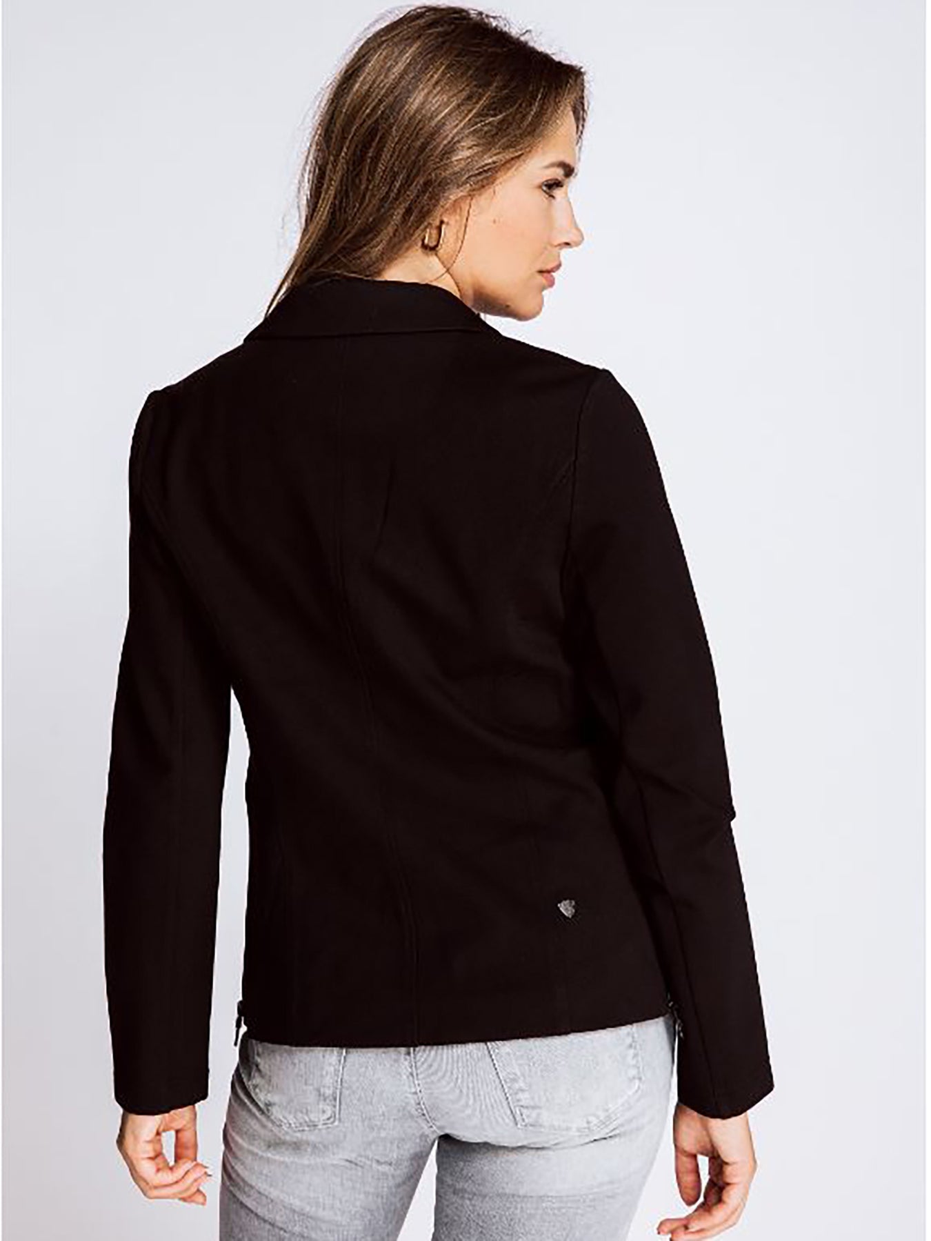 Dam Blazer Smal Passform Polyester med Reverskrage-3