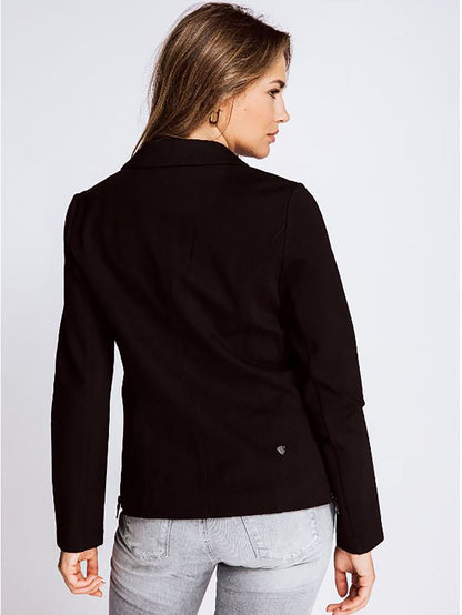 Dam Blazer Smal Passform Polyester med Reverskrage-3