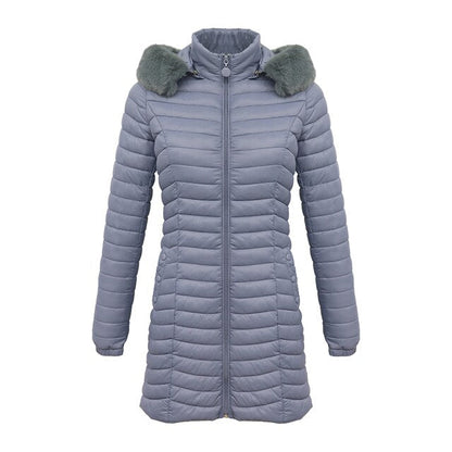 Herrparka med Päls Huva Polyester Elegant Vinterjacka-4