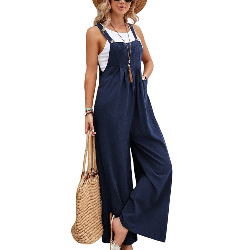 Dam Jumpsuit Avslappnad Polyester Chic Stil 16