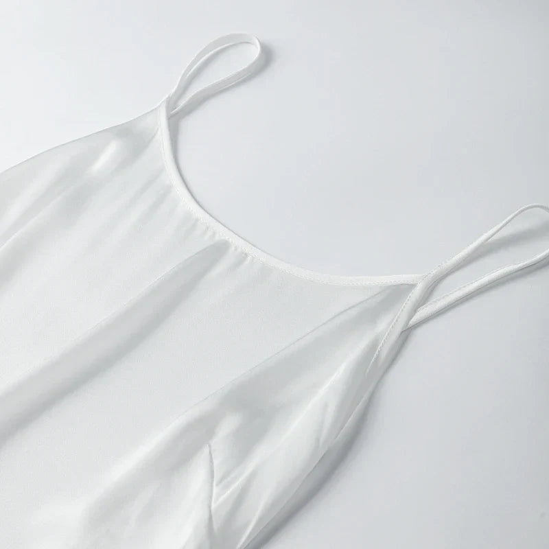 Kvinnors Festklänning Satin Lång Öppen Rygg-5