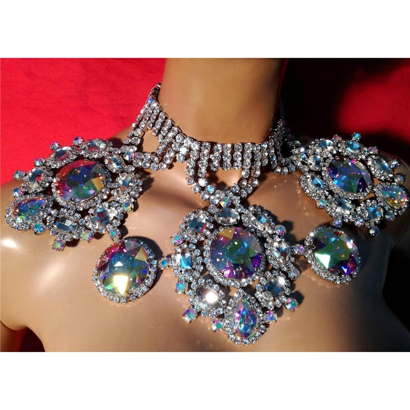 Dam Nackkedja Geometrisk Design Koppar Rhinestone-5