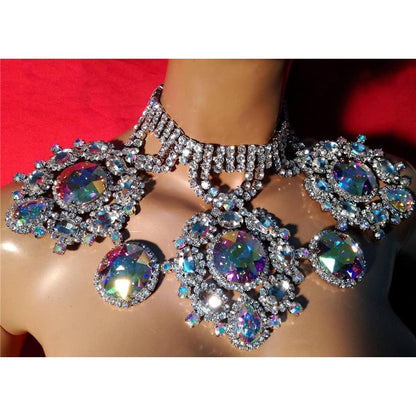 Dam Nackkedja Geometrisk Design Koppar Rhinestone-5
