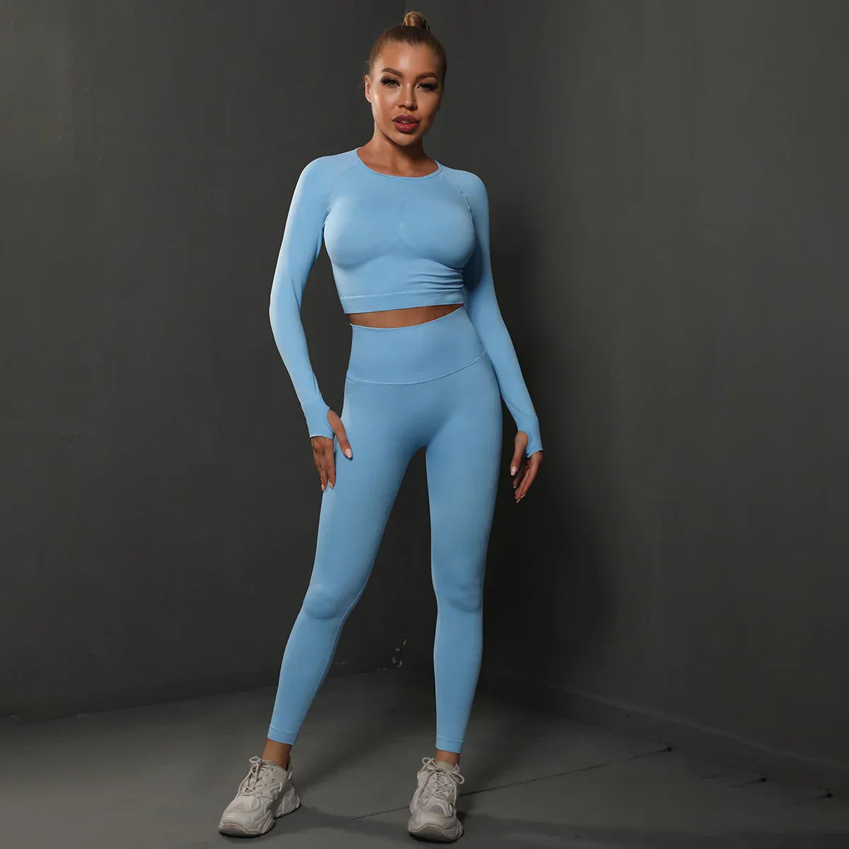 Variant image for Dam Aktiva Byxor Hög Midja Andningsbart Spandex Nylon-23