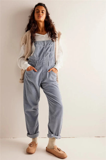 Variant image for Dam Overalls Loose Fit Kordstrick Denim-9