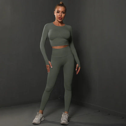 Variant image for Dam Aktiva Byxor Hög Midja Andningsbart Spandex Nylon-16