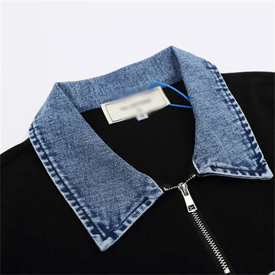 Herr Polo Skjorta Casual med Broderi 100% Bomull-4