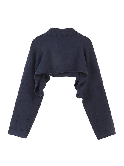 Kvinnors V-ringad Topp Långa Ärmar Stickad Ull-2