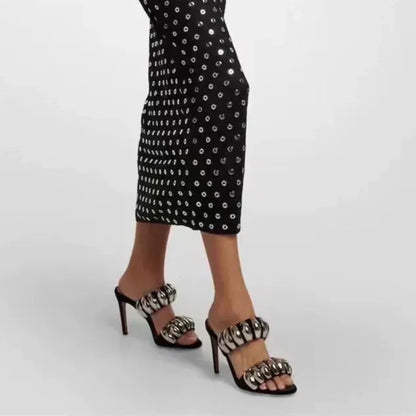 Dam Sandaler Elegant PU Design med Gummisula för Komfort-2