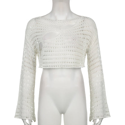 Dam Topp Långärmad Lätt Polyester Löst Sittande-2