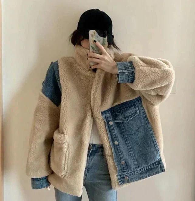 Herrjacka Vinter Fleece Patchwork Design Ren Bomull 1