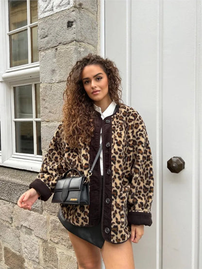 Damjacka Leopardmönster Vattenavvisande Polyester för Utomhusbruk 2