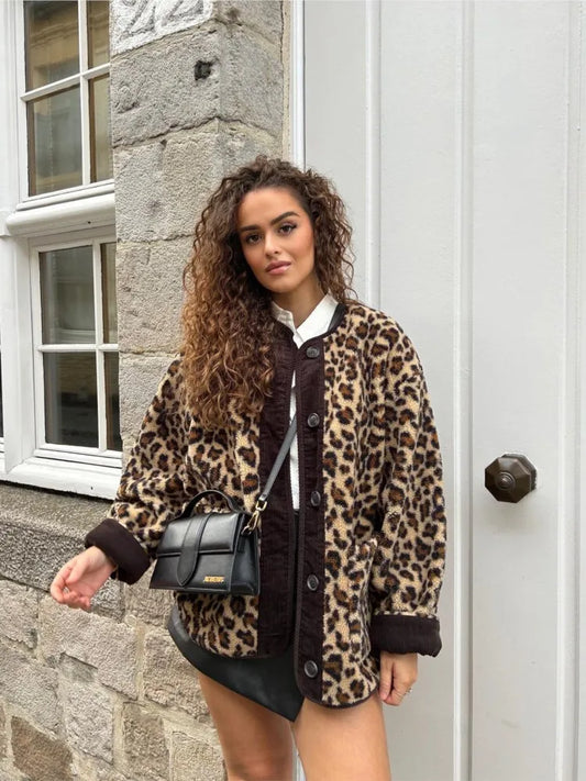 Damjacka Leopardmönster Vattenavvisande Polyester för Utomhusbruk 1