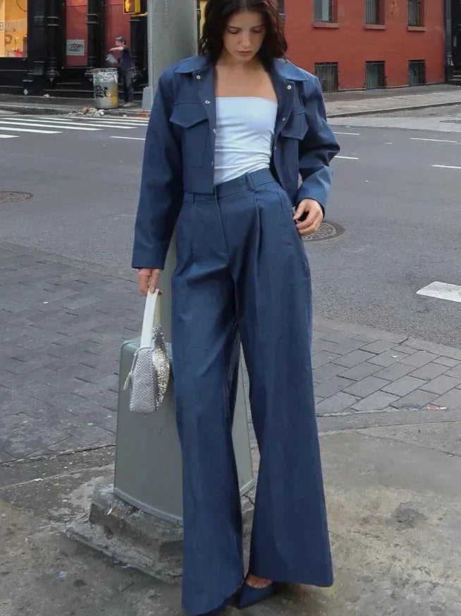 Dam Streetwear Set Jacka och Byxor Polyester och Bomull-5