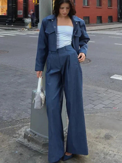 Dam Streetwear Set Jacka och Byxor Polyester och Bomull-5