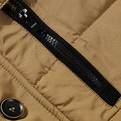 Mäns Vinterjacka Avtagbar Huva Termisk Isolering Syntetisk Päls-2