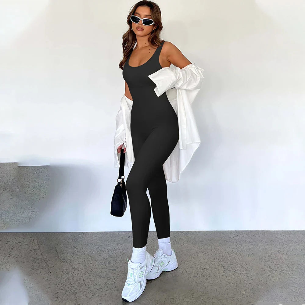 Pojke Jumpsuit Enfärgad Polyester Ärmlös Med Hålig Design-5