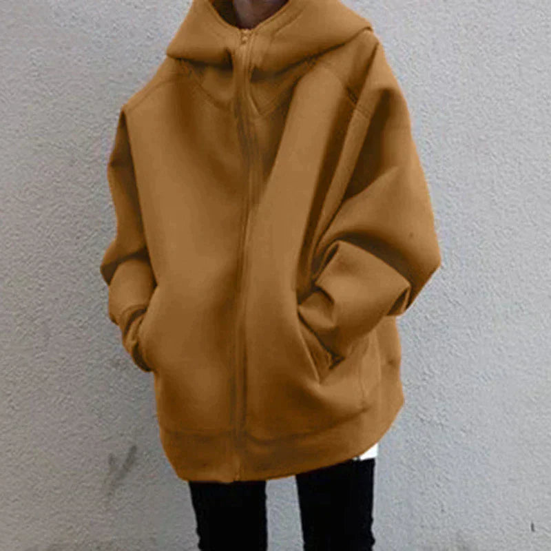 Dam Hoodie Vattentålig Plus Storlek Komfortabel Design-2