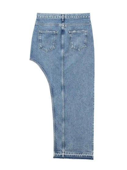 Kvinnors Midi-Rock Klassisk Polyester Denimliknande 2